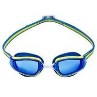 Aqua Sphere Fastlane Swimming Goggles, Blue Lens – Blue/Yellow Frame, Fitness & Training Goggle