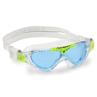 Aqua Sphere Vista Jr Swim Mask - Blue Lens - Clear Lime, Children's Swimming Mask, Goggles