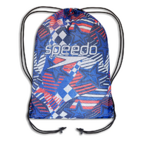 Speedo Mesh Swim Bag - Printed Red/Blue/White, Swimming Bag, Mesh Sports Bag, Gym Bag