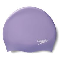 Speedo Plain Moulded Silicone Swim Cap - Miami Lilac Metallic, Silicon Swimming Cap, Swim Caps
