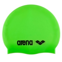 Arena Classic Silicone Swim Cap Acid Lime Green - Black, Swimming Cap, Silicone Swim Cap 