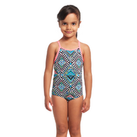 Funkita Weave Please Toddler Girls Printed One Piece Swimwear, Toddler Girls One Piece Swimwear