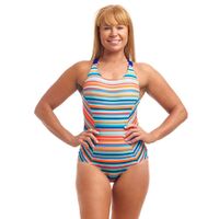 Funkita Women's Ripe Stripe Brace Me Back One Piece Women's Swimwear, Ladies Swimsuit