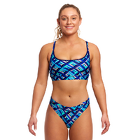 Funkita Women's Blue Bunkers Sports Bikini Two Piece Swimwear
