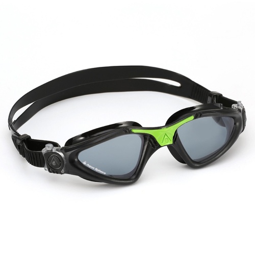 Aqua Sphere Kayenne Swimming Goggles, Smoked Lens - Black Green, Triathlon Goggle, Training Goggle 