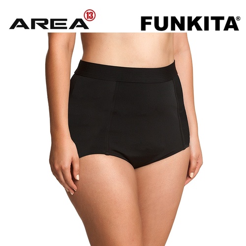 Funkita Still Black High Waisted Brief Women's, Women's Swimwear [Size: 16]