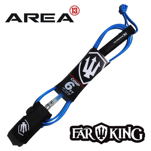 FAR KING 6ft COMP Surfboard Leg Rope / Surfboard Leash BLUE CLEAR