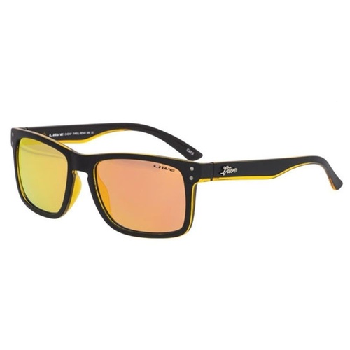 Liive Vision Sunglasses - Cheap Thrill Mirror Matt Black Orange - Live Sunglasses