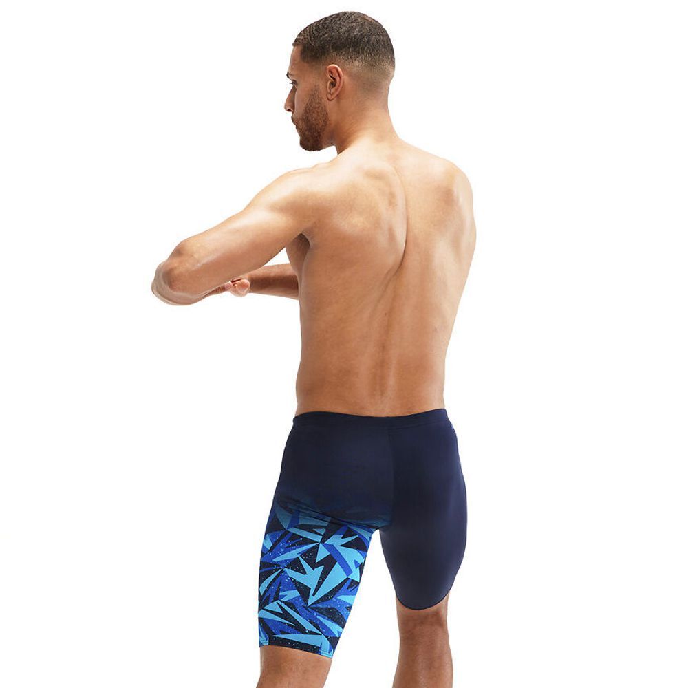 Speedo Men's Hyperboom V-Cut Jammer - True Navy/Blue Flame/Pool ...