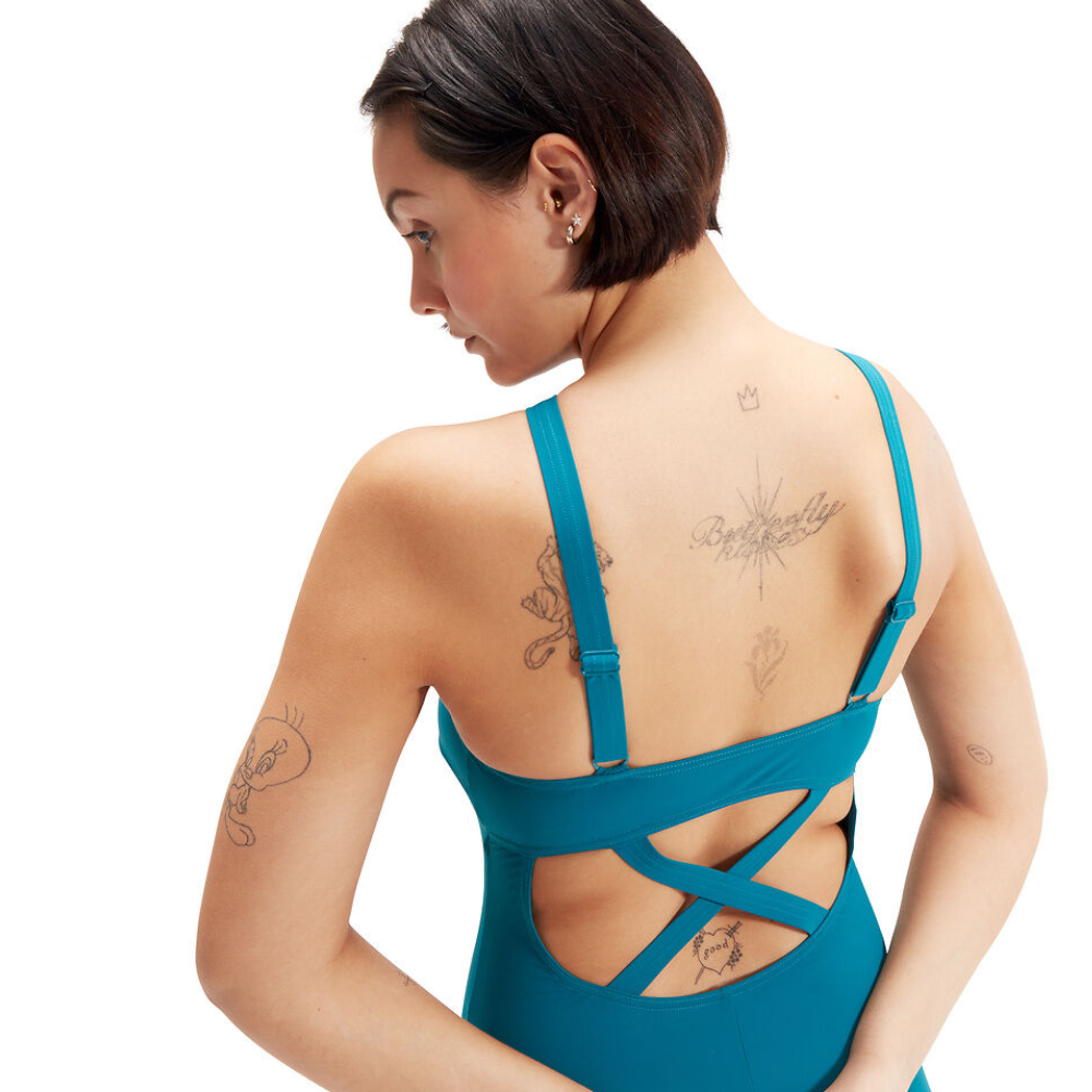 Speedo Women s Shaping Enlace One Piece Swimsuit Ocean Depths