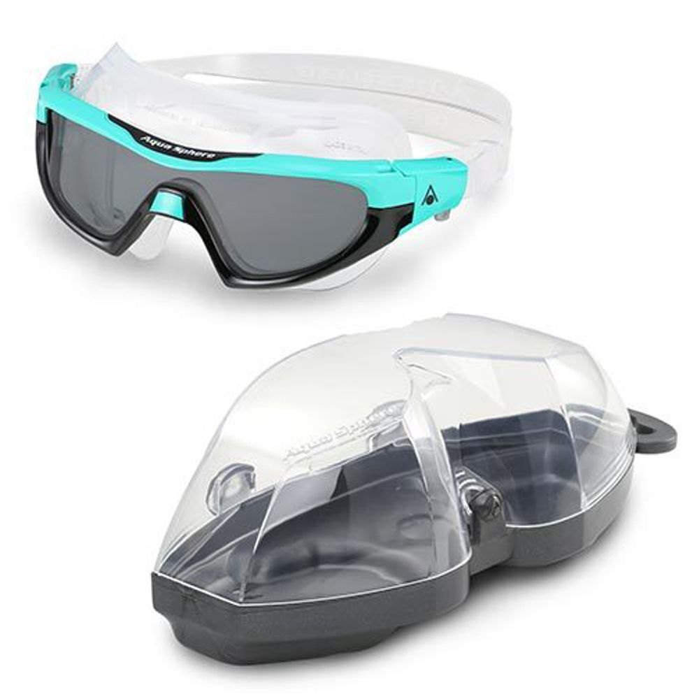 Aqua with Smoked Lens Triathlon Swimming Aqua Sphere Vista Pro Swimming Mask 