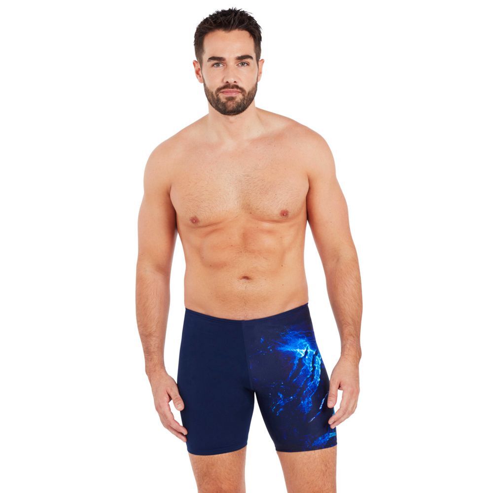 Zoggs Men's Slash Mid Jammer, Men's Jammer Swimwear - Area13.com.au