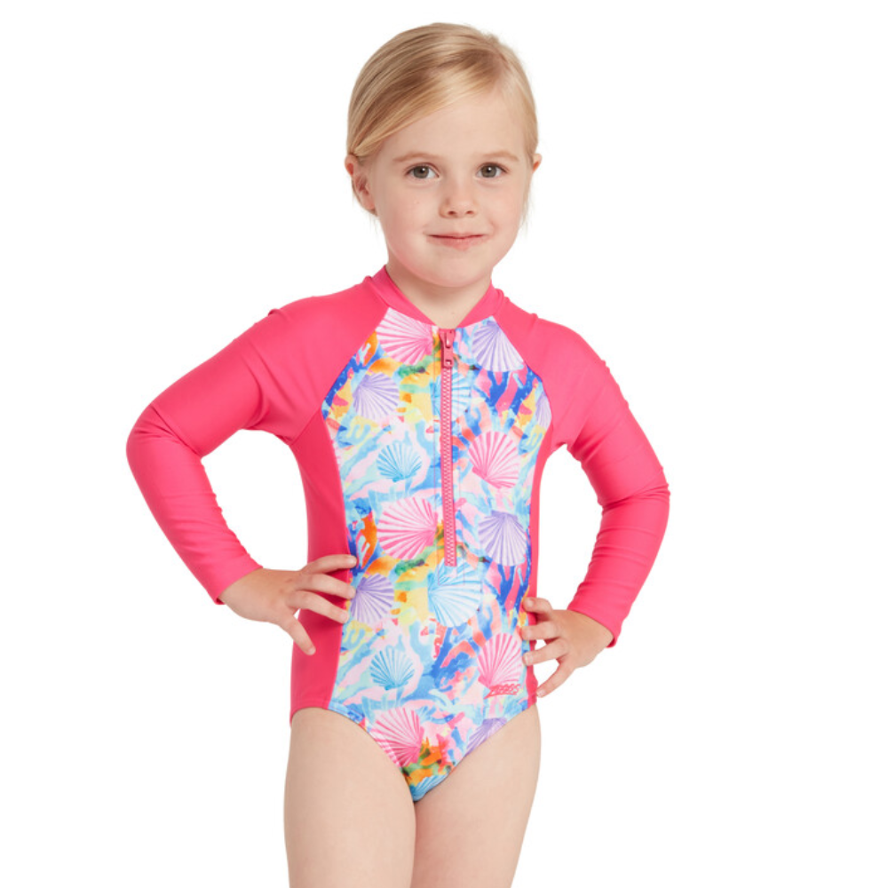 Zoggs Girls Crazy Clams Paddle Suit, Girls Swimwear - Area13.com.au