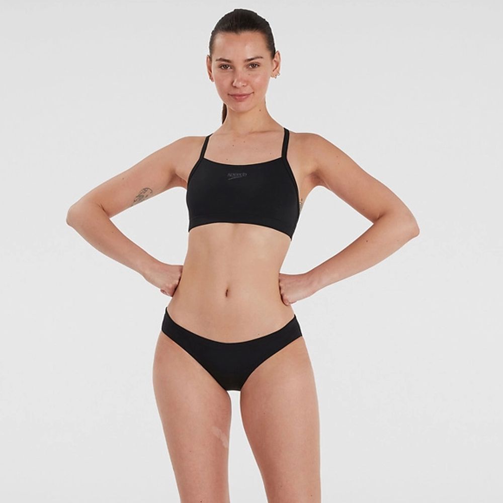niets toeter Wortel Speedo Women's Endurance+ Thinstrap Two Piece Swimwear - Black - Area13.com. au