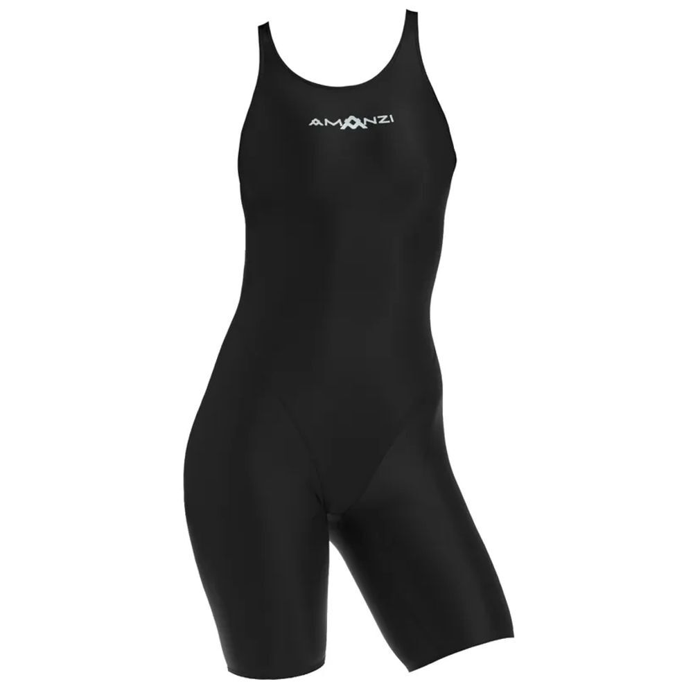 Amanzi Jet Kneelength Black Women's Leg Suit Swimwear