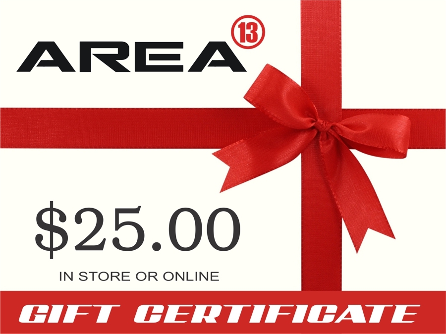 Area13 25.00 Gift Certificate