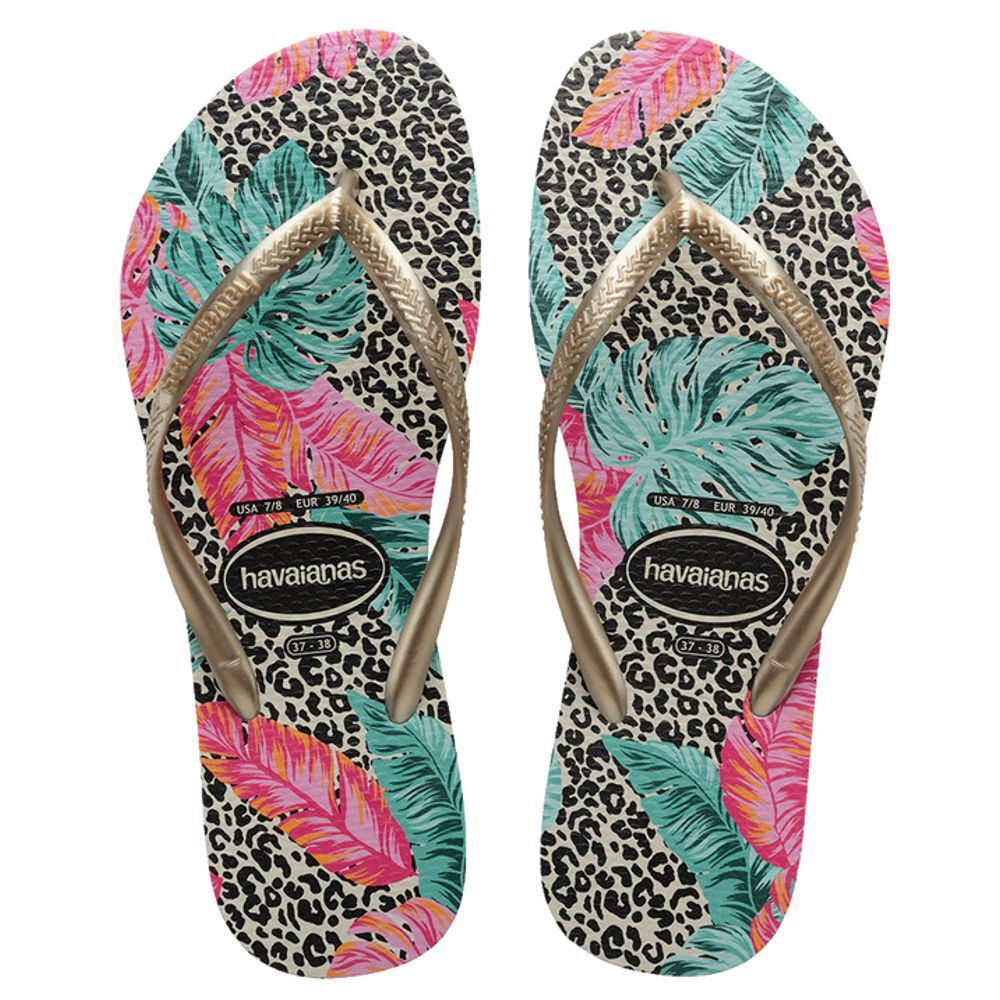 Havaianas Slim Print Floral Jessica Women's Thongs - Sand Grey