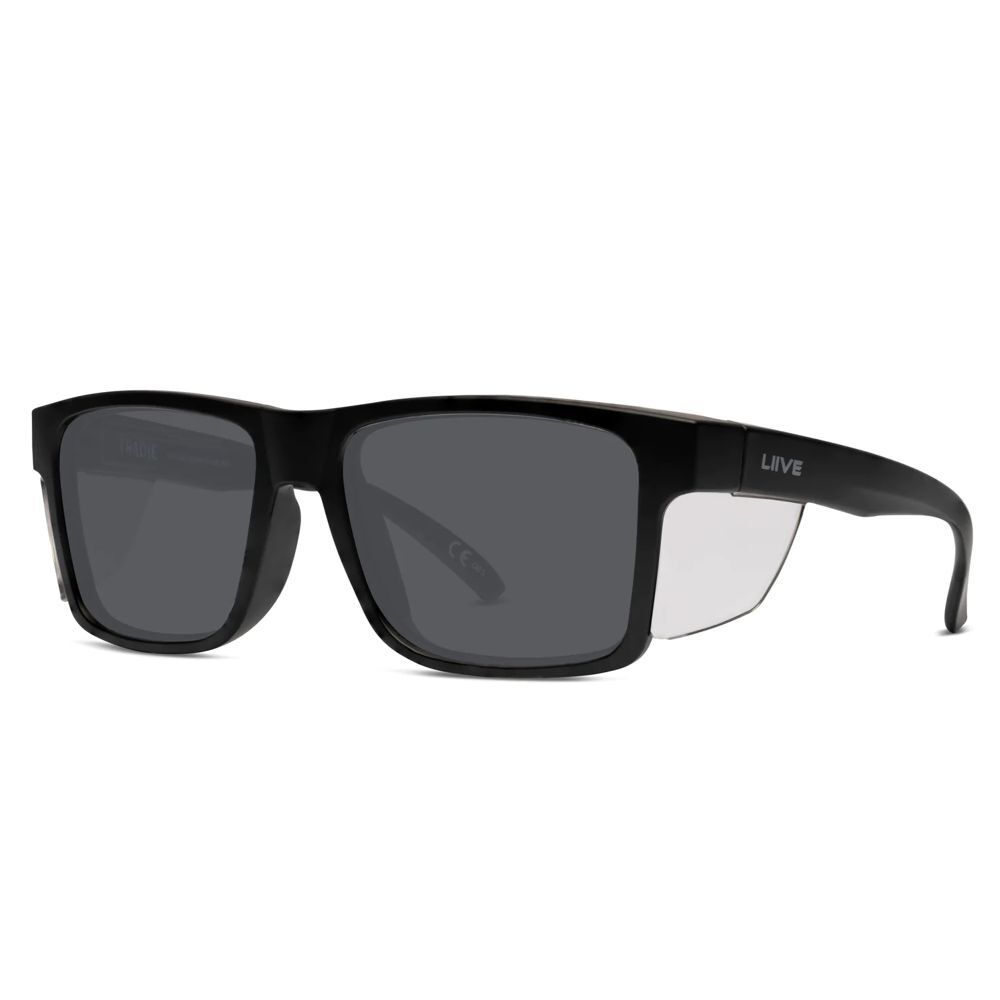 Liive Vision Tradie Safety Sunglasses - Polarized Matt Black 