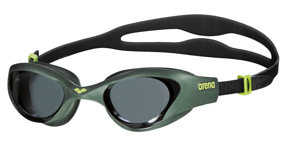 green swimming goggles