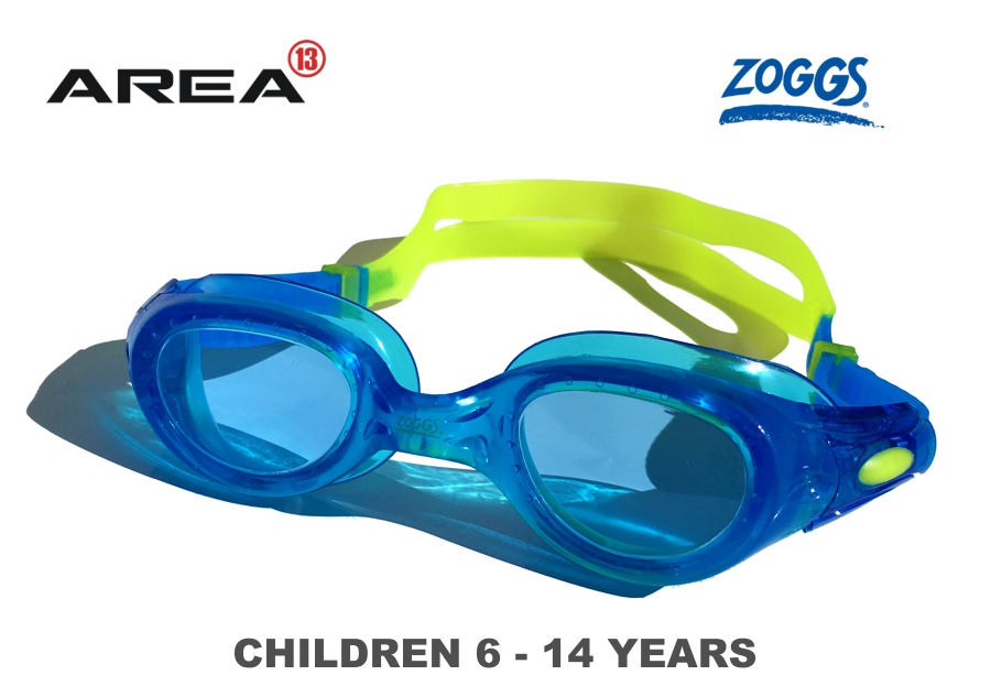ZOGGS PHANTOM JUNIOR 6 14 YEARS SWIMMING GOGGLES BLUE/LIME, CHILDREN