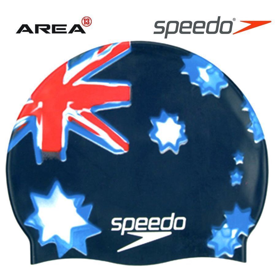 SPEEDO AUSTRALIAN FLAG SWIM CAP, SILICON SWIMMING CAP, SWIM CAPS
