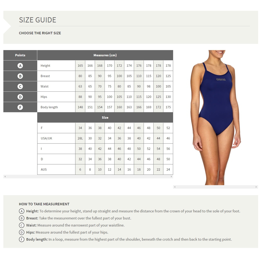 Couture Bathing Suit Size Chart