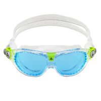 Aqua Sphere Seal Kid 2 Swimming Mask, Clear Lime , Blue Tint Lens Kids Goggles