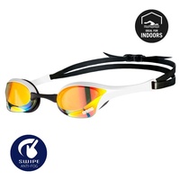 Arena Cobra Ultra Swipe Indoor Swimming Goggles, Yellow-Copper-White, Racing Swim Goggles
