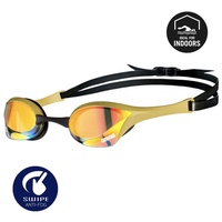 Arena Cobra Ultra Swipe Indoor Swimming Goggles, Yellow-Copper-Gold, Racing Swim Goggles