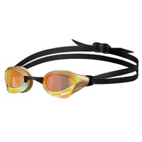 Arena Cobra Core Swipe Mirror Swimming Goggles - Yellow Copper & Gold , Race - Racing Goggles