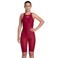 Arena Powerskin ST Next Junior Girls Swimming Race Suit - Deep Red, Girls Racing Swimwear