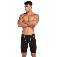 Men’s Arena Powerskin Primo Jammer Swimwear – Black Teal , FINA Approved Men's Racing Swimsuit