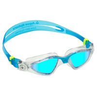 Aqua Sphere Kayenne - Blue Titanium Mirror Lens Swimming Goggles, Clear & Turquoise, Fitness & Training Goggle