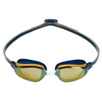 Aqua Sphere Fastlane Swimming Goggles, Mirrored Lens - Navy & Gold, Fitness & Training Goggle