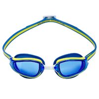 Aqua Sphere Fastlane Swimming Goggles, Blue Lens – Blue/Yellow Frame, Fitness & Training Goggle