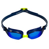 Aquasphere Xceed Titanium Mirror Lens Swimming Goggle - Blue Titanium Mirror Lens - Navy/Yellow Frame