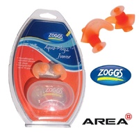 ZOGGS JUNIOR AQUA EAR PLUGS - ORANGE, SWIMMING EAR PLUGS, SILICONE EAR PLUGS