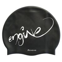 Engine Graffiti Silicone Swim Cap - Black & White, Swimming Cap