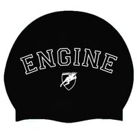 Engine Solid Silicone Swim Cap Varsity Black, Swimming Cap