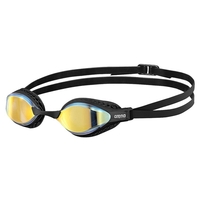 Arena Air Speed Mirror Swimming Goggles, Yellow, Copper, Black - Racing Goggles