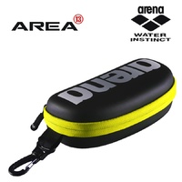 Arena Goggle Case Black-Silver-Yellow, Swimming Goggle Case 