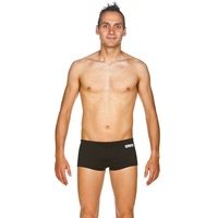 ARENA MEN'S SOLID SQUARED SHORT BLACK, WHITE, MEN'S SWIMWEAR