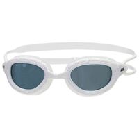 Zoggs Predator Swimming Goggles - White - Smoked Lens - Small Profile Fit