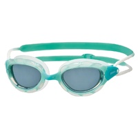 Zoggs Predator Swimming Goggles - Green/Clear - Tinted Smoke Lens - Small Profile Fit