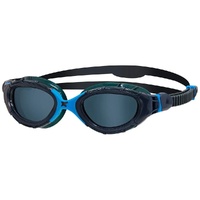 Zoggs Predator Flex Swimming Goggles -Grey Blue  - Tinted Smoke Lens - Regular Profile Fit