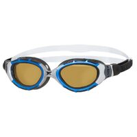 Zoggs Predator Flex Polarized Ultra Reactor Swimming Goggles - Silver/Blue, Copper Lens