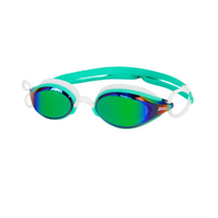Zoggs Fusion Air Titanium Goggles - Green Mirror/Turquoise/White