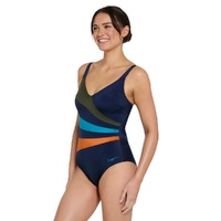 Zoggs Women's Mandira Wrap Panel Classicback Swimsuit - Mand, Women's Swimwear