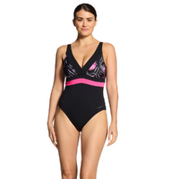 Zoggs Women's Safari Leaf Square Back One Piece, Ladies Swimwear