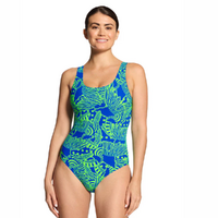 Zoggs Wings Navy Silver Lined Scoopback Swimsuit, Thermal Women's Swimwear